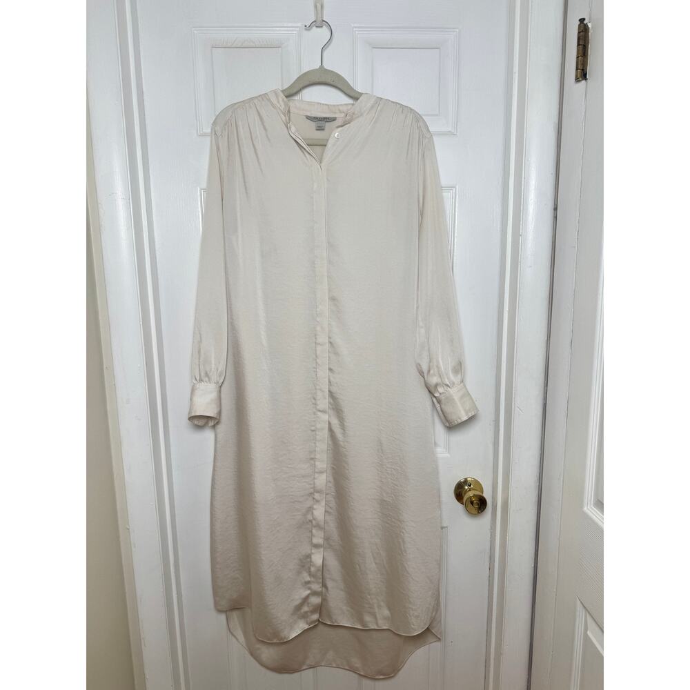 Allsaints Aga Shirt Dress Ivory - Size Medium - Picture 2 of 8